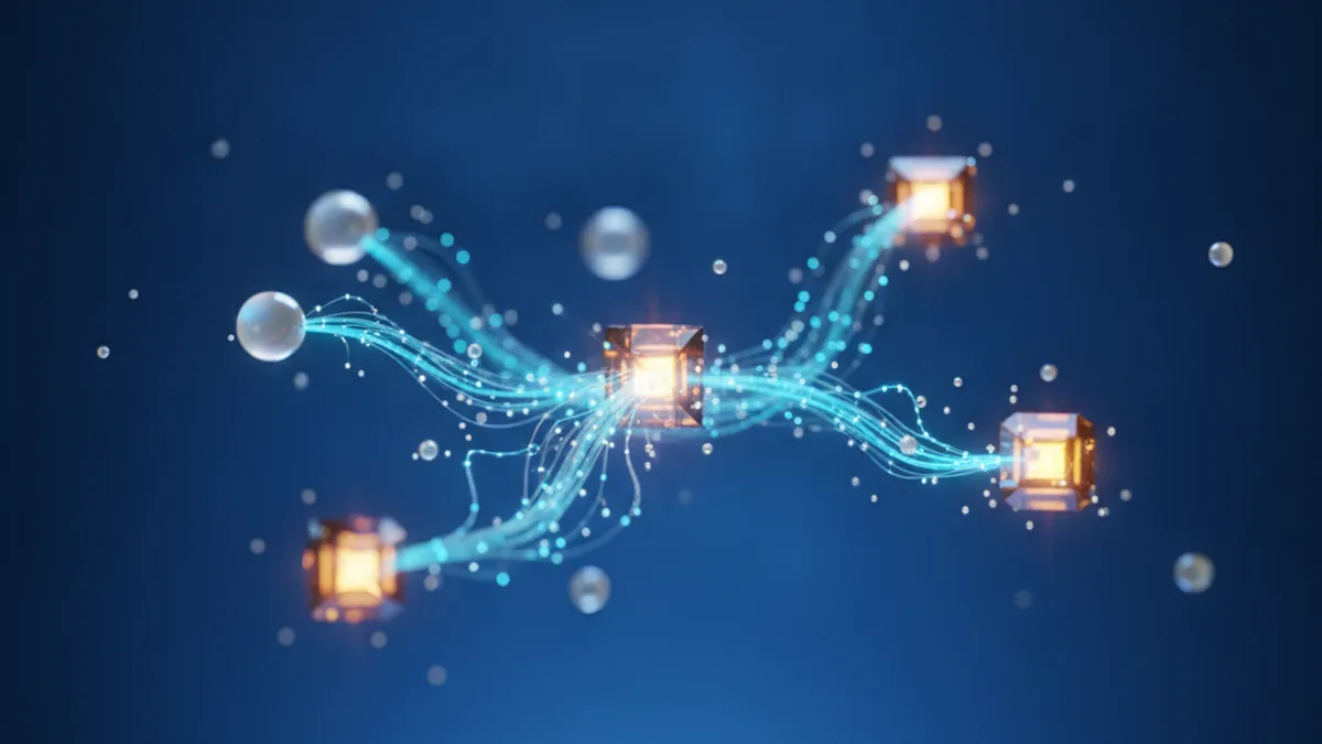 Abstract visualization of scheduling data flowing between connected clinical systems